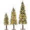 Pre-Lit Artificial Christmas Tree Set Of 3 W/ 3/4/5 Ft Faux Trees Slim Pencil Christmas Trees W/ Led Lights